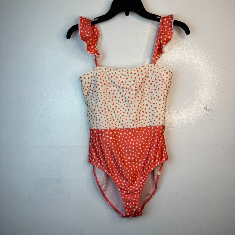 Summersalt One Piece Swim Suit Size 4 The Ruffle Oasis Pink Polka Dot